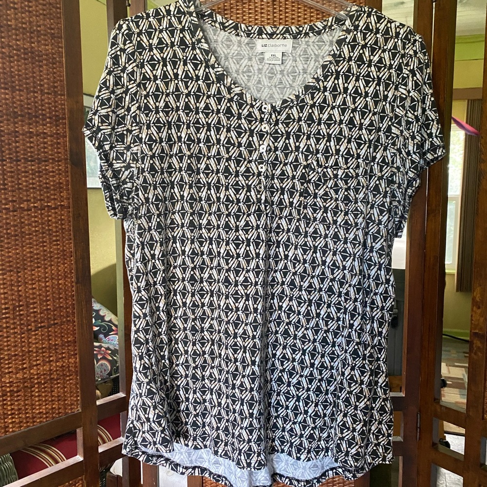 XXL black and white Top Liz Claiborne